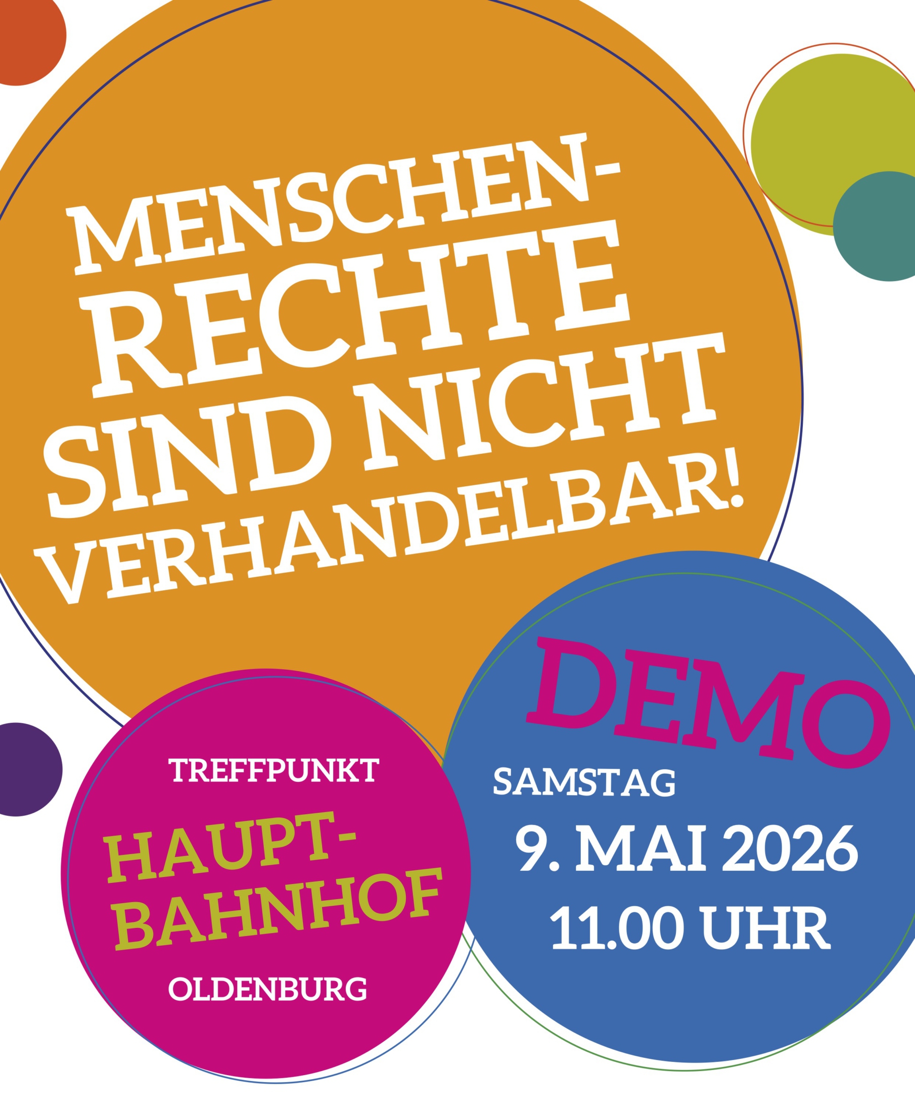 Plakat Demo - Menschenrechte sind nicht verhandelbar!