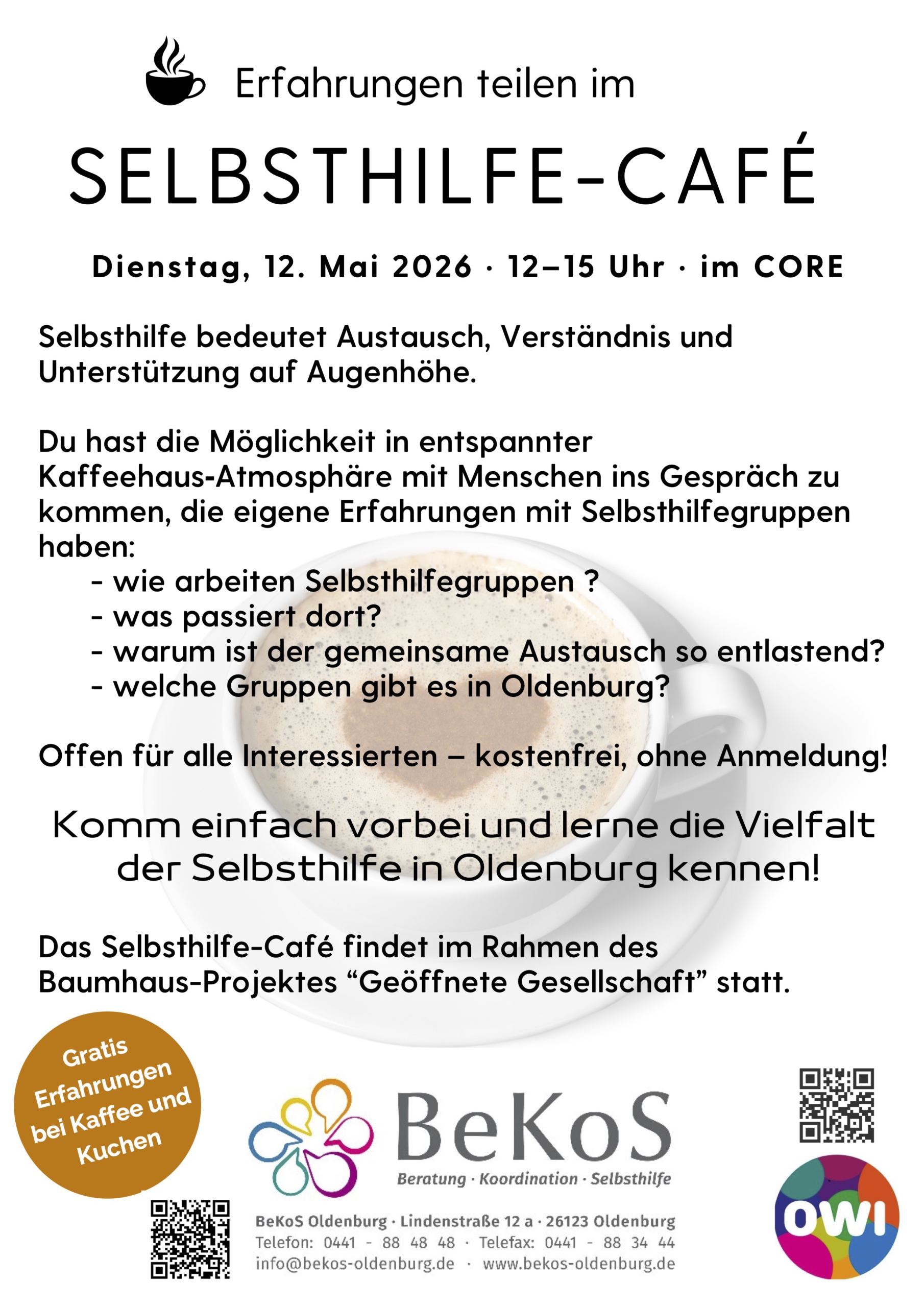 Selbsthilfecafé Flyer
